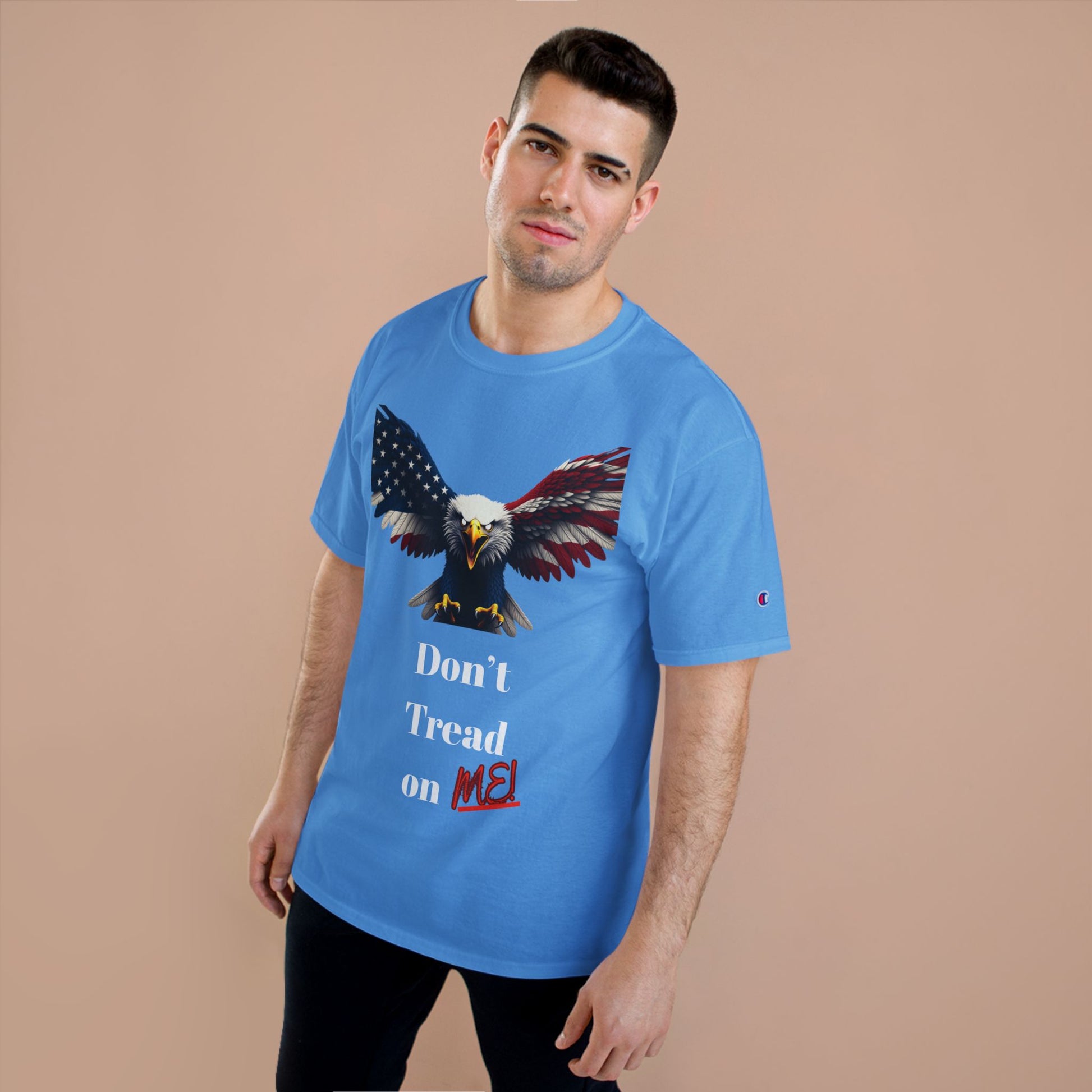 Don't Tread On Me Patriotic Eagle on a Champion T-shirt