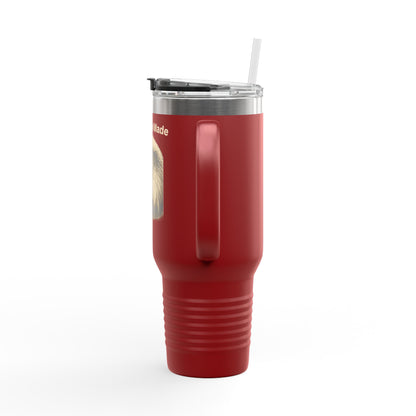 American Made text on the top of a  40oz Insulated Travel Mug