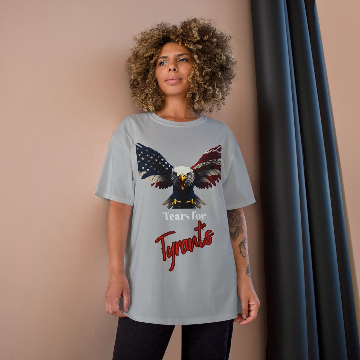 Tears For Tyrants Patriotic Eagle on a Champion T-shirt