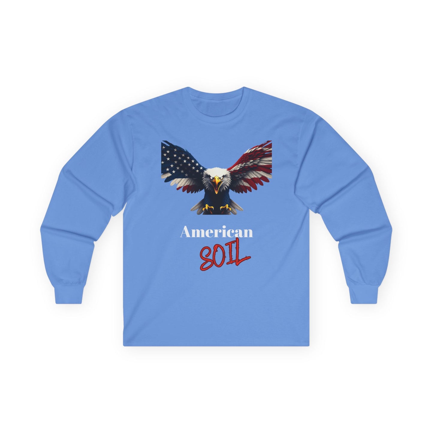 American Soil Patriotic Eagle on a long sleeve tee