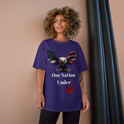 One Nation Under God Patriotic Eagle on a Champion T-shirt
