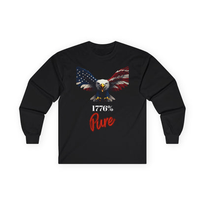 1776% Pure Patriotic Eagle on a long sleeve tee