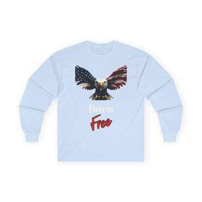 Born Free Patriotic Eagle on a long sleeve tee