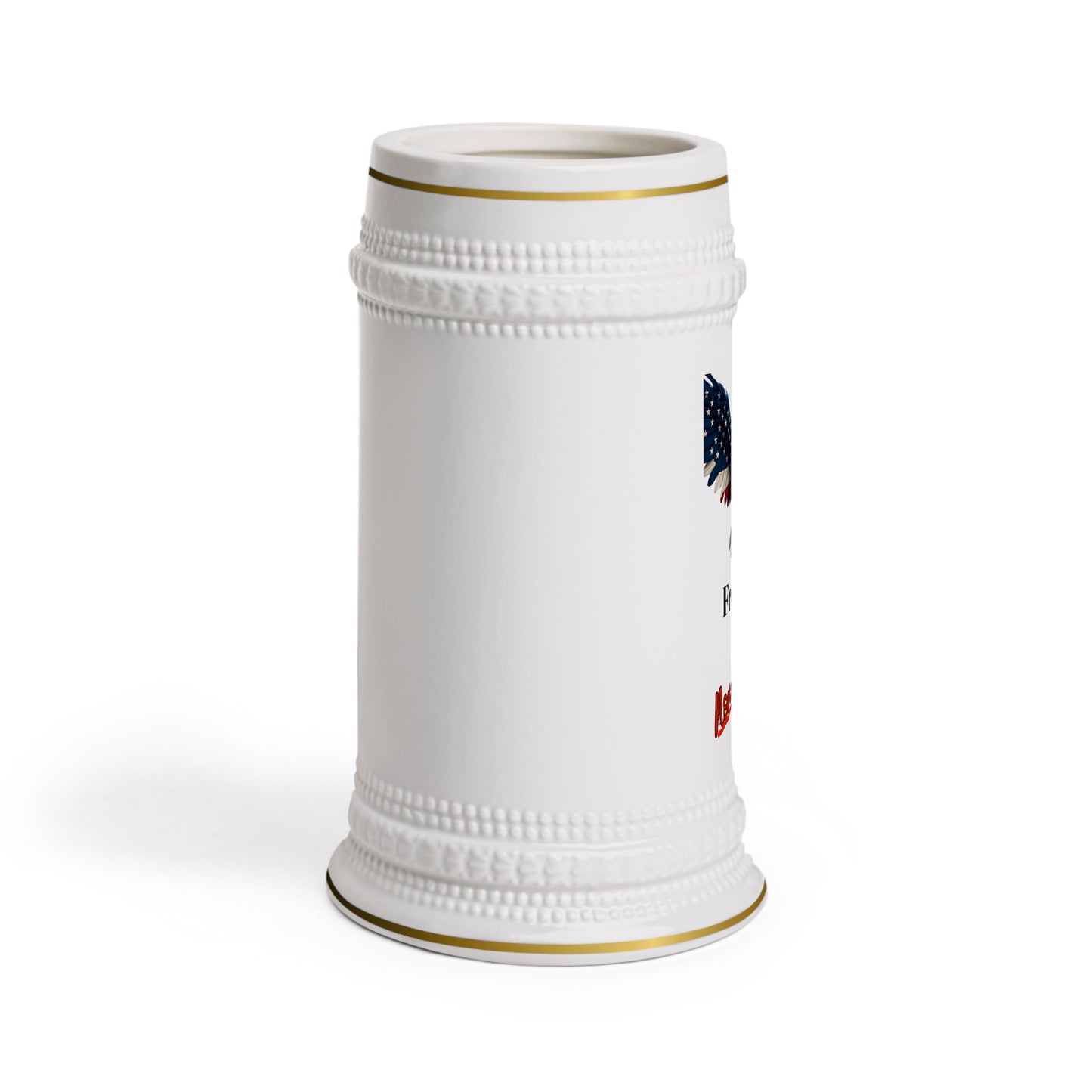 Freedom Non-Negotiable Patriotic Eagle on a 22oz Ceramic Beer Stein