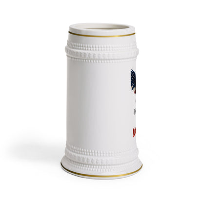 Freedom Non-Negotiable Patriotic Eagle on a 22oz Ceramic Beer Stein
