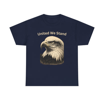 Engraved Eagle - United We Stand - text on the top of a Heavyweight T-shirt
