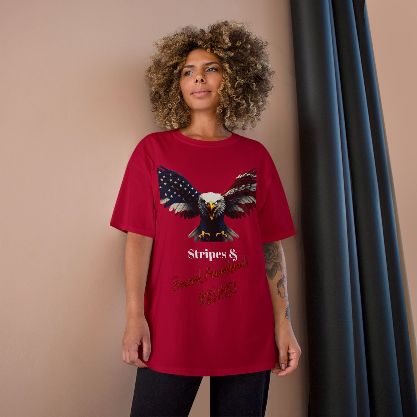 Stars & 2nd Amendment Rights Patriotic Eagle on a Champion T-shirt