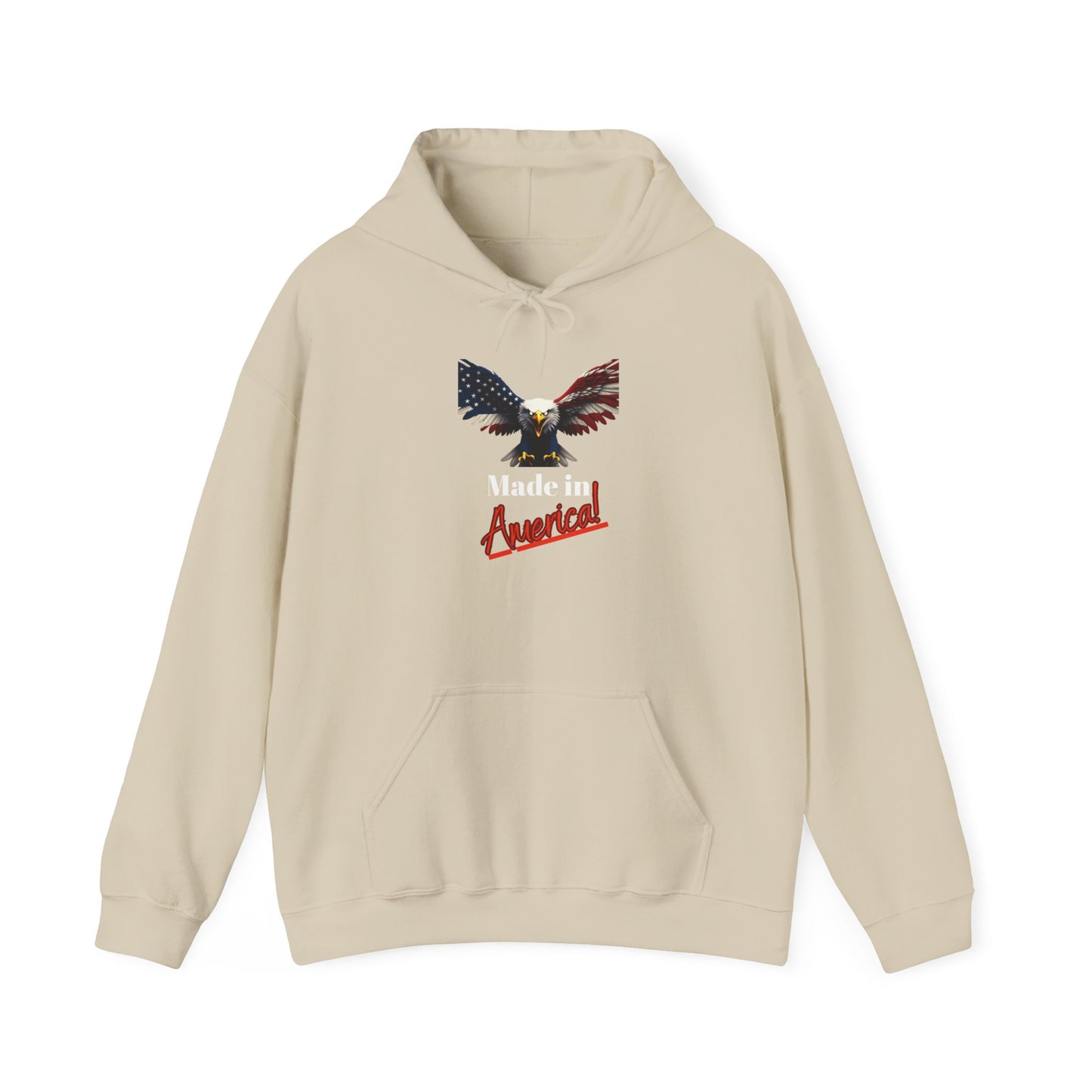 Made In America Patriotic Eagle on a Pullover Hoodie