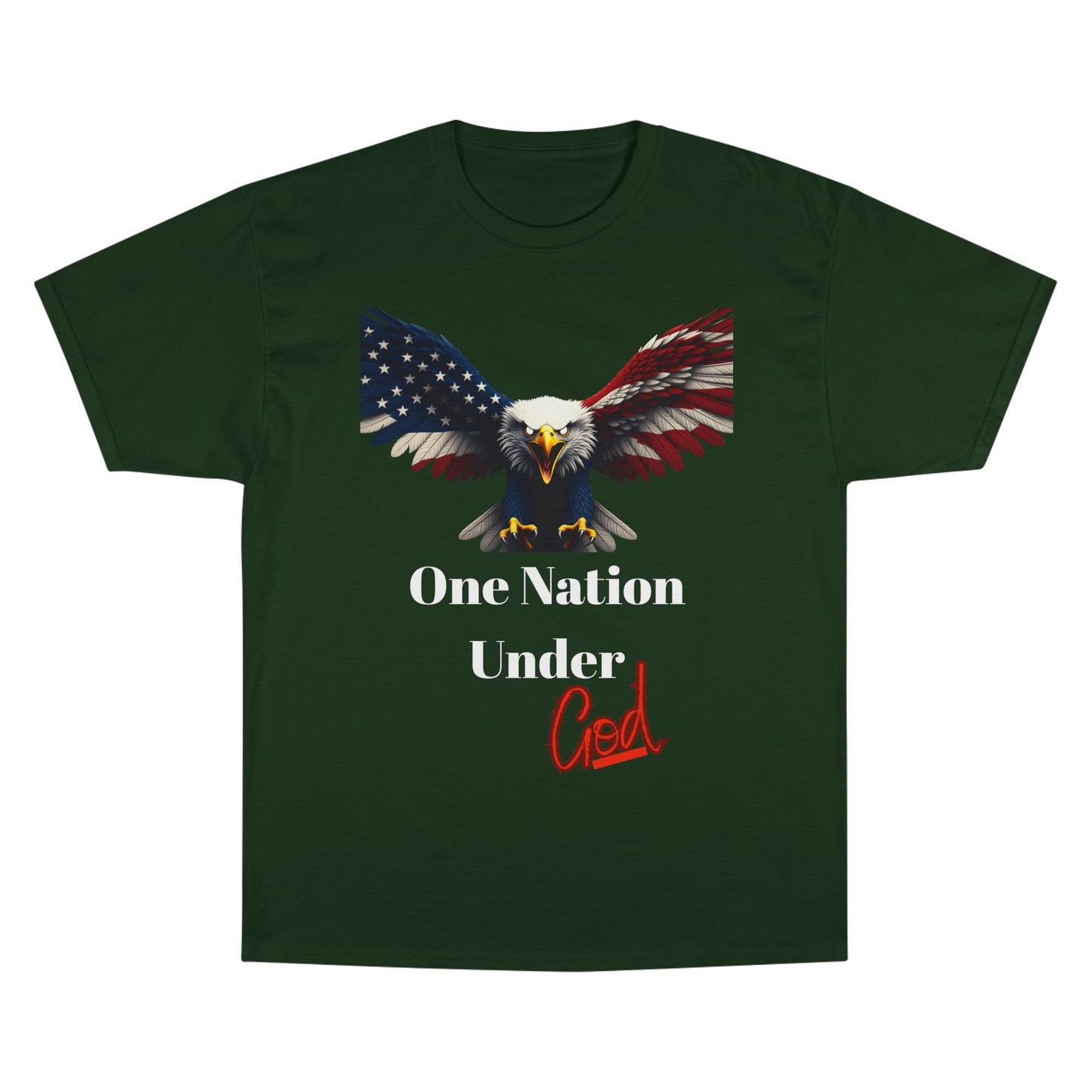 One Nation Under God Patriotic Eagle on a Champion T-shirt