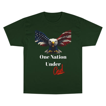 One Nation Under God Patriotic Eagle on a Champion T-shirt