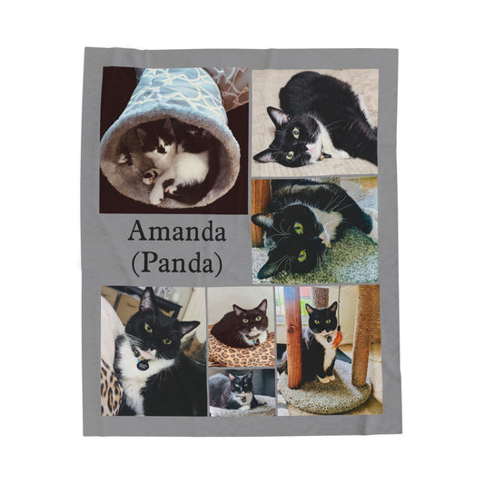 Amanda Panda Velveteen Plush Blanket