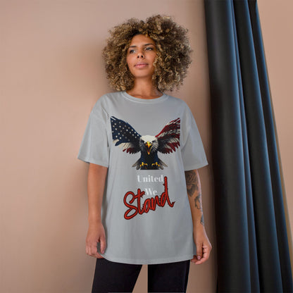 United We Stand Patriotic Eagle on a Champion T-shirt