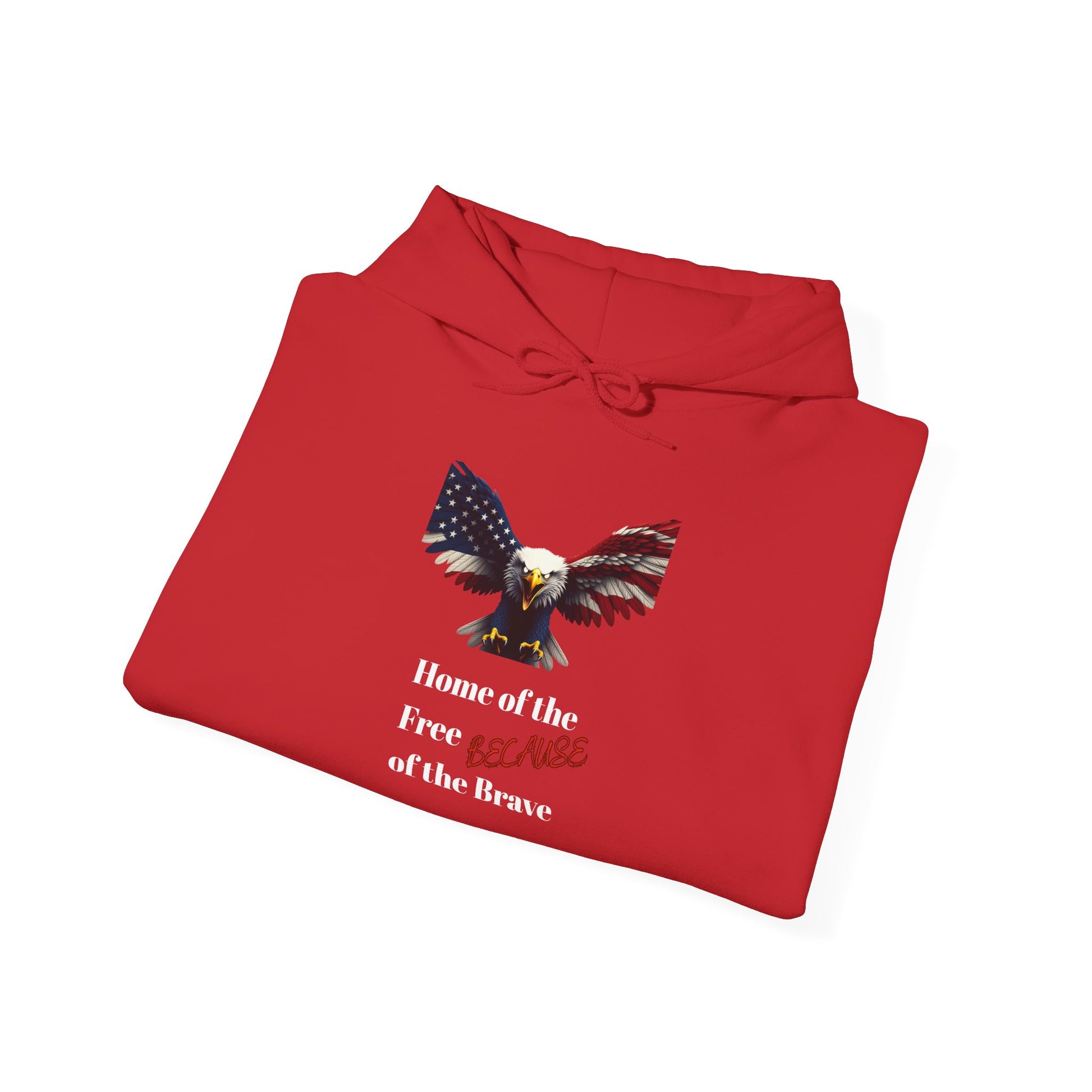Home Of The Free Because Of The Brave Patriotic Eagle on a Pullover Hoodie