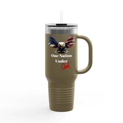 One Nation Under God Patriotic Eagle on a 40oz tumbler
