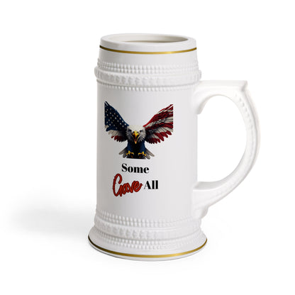 Some Gave All Patriotic Eagle on a 22oz Ceramic Beer Stein