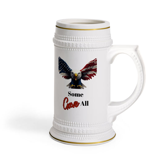 Some Gave All Patriotic Eagle on a 22oz Ceramic Beer Stein