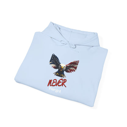 Never Forget Patriotic Eagle on a Pullover Hoodie