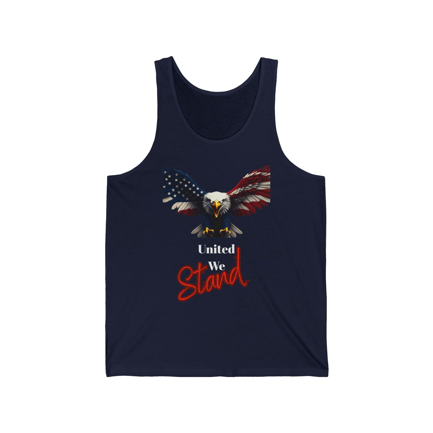 United We Stand Patriotic Eagle on a Premium Tank Top
