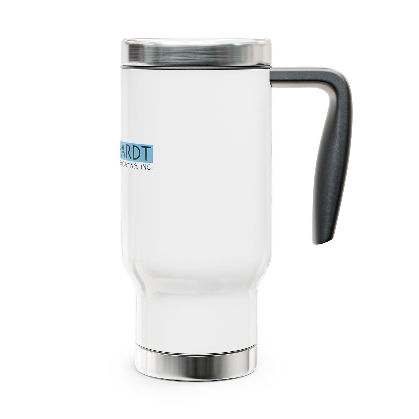 Burghardt Metal Fabricating, Inc., logo on a 14oz SS Travel Mug with Handle