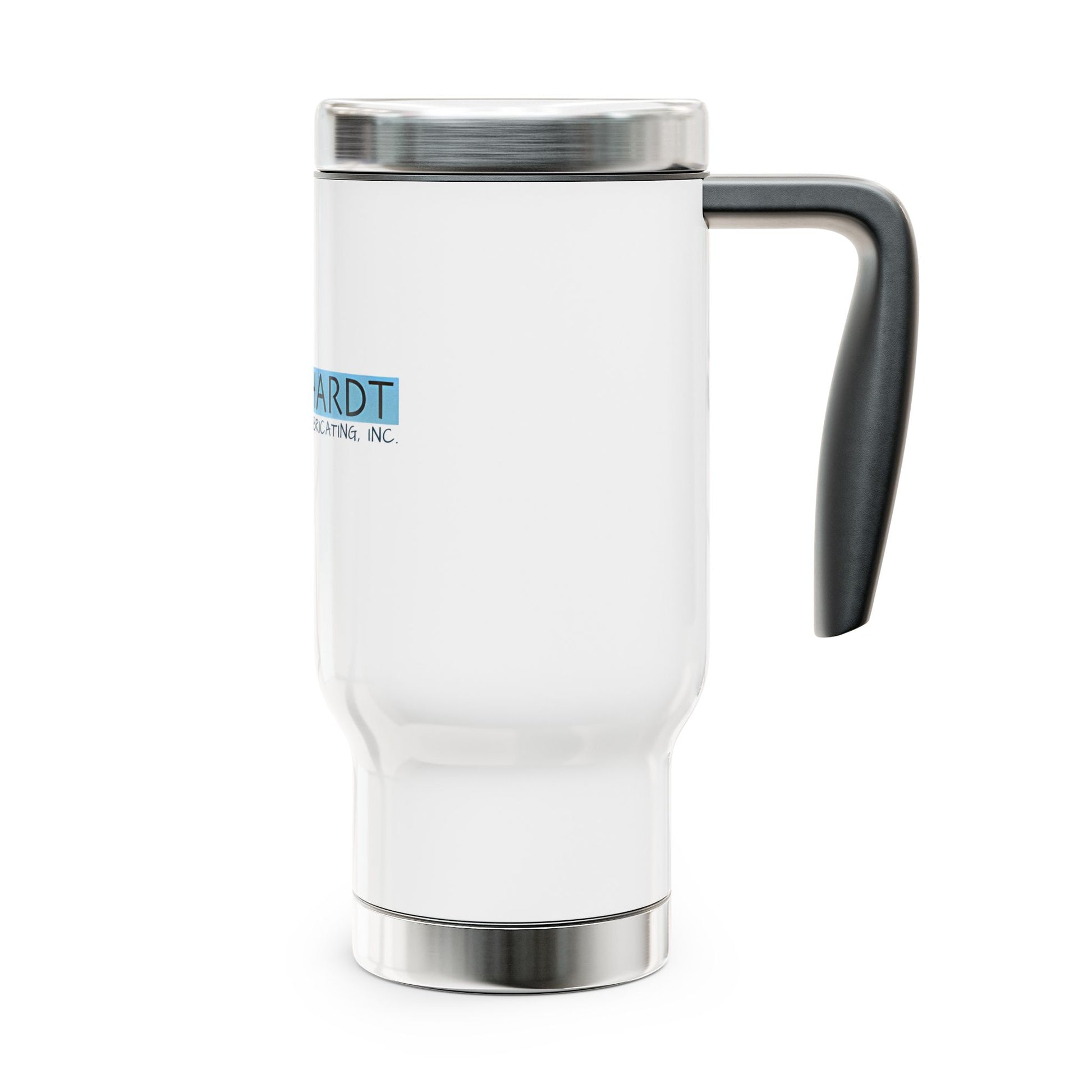 Burghardt Metal Fabricating, Inc., logo on a 14oz SS Travel Mug with Handle