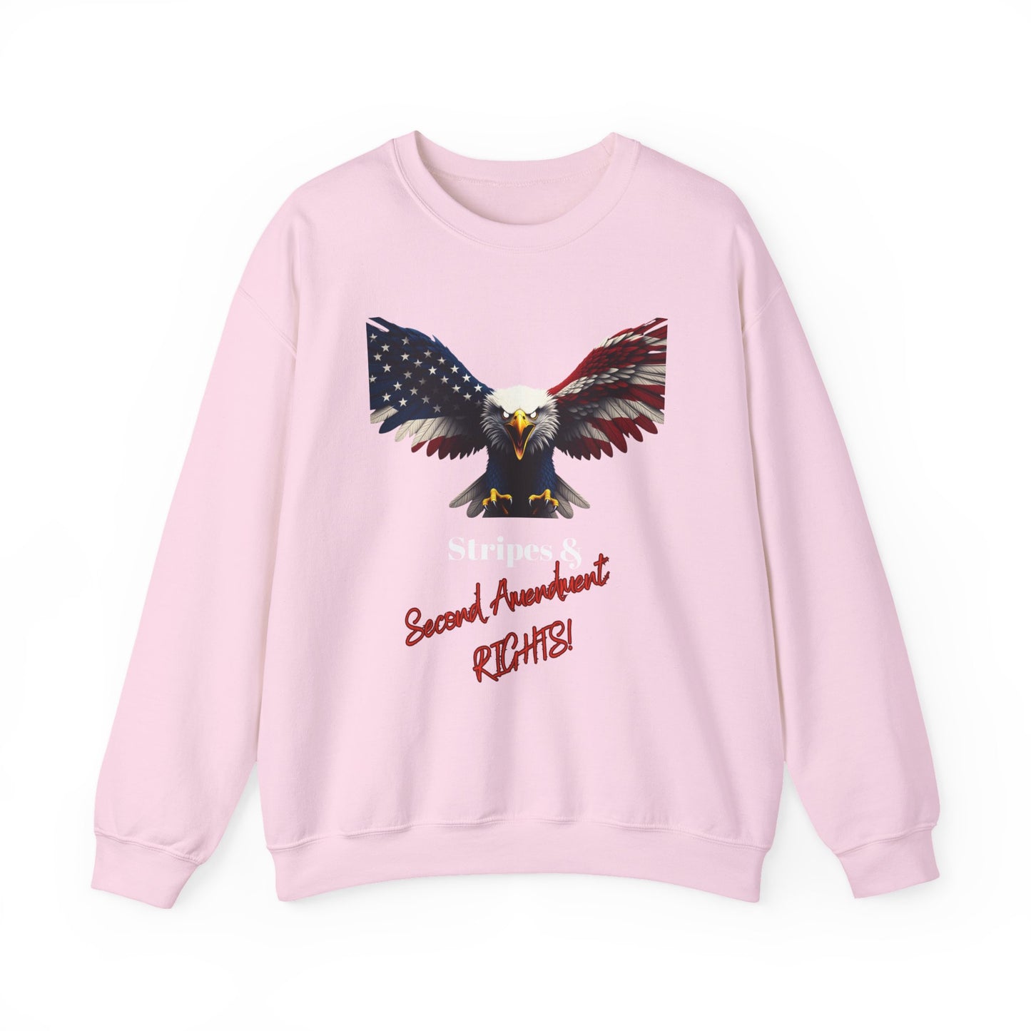 Stars & 2nd Amendment Rights Patriotic Eagle text on a Crewneck Sweatshirt