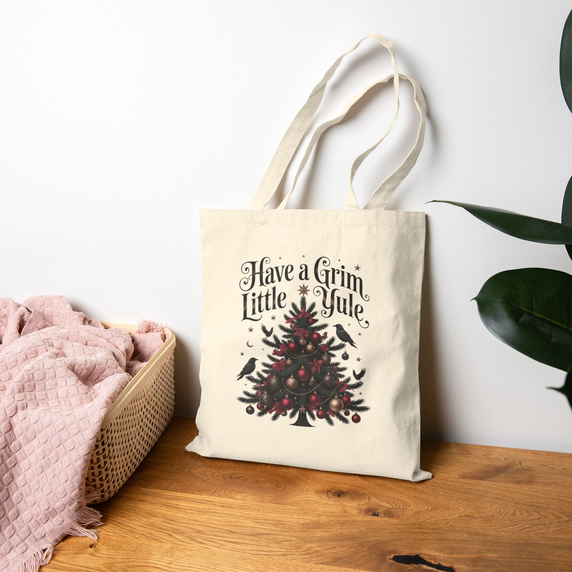 Have a Grim Little Yule on a Canvas Tote Bag