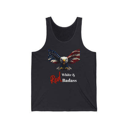 Red White & Badass Patriotic Eagle on a Premium Tank Top