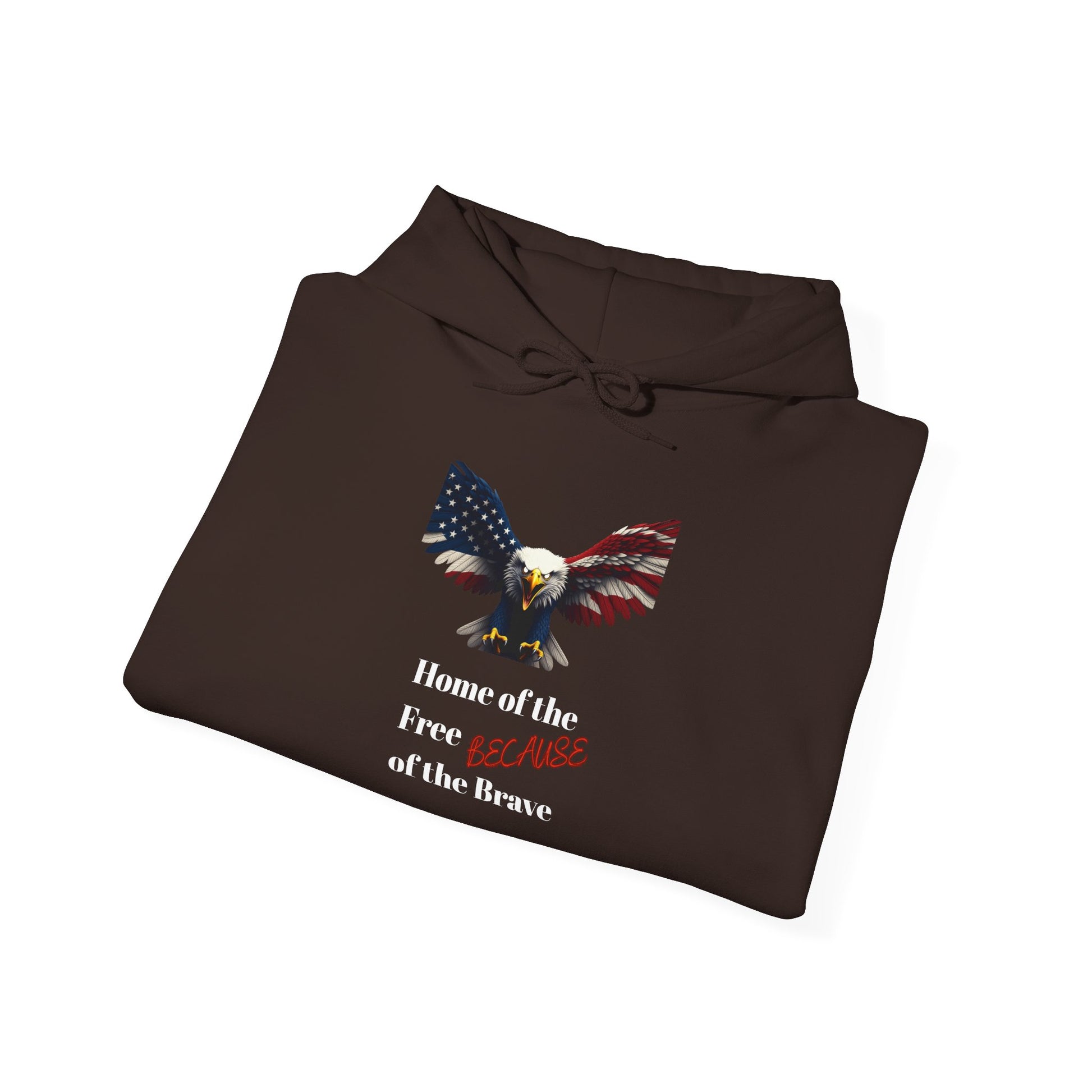 Home Of The Free Because Of The Brave Patriotic Eagle on a Pullover Hoodie