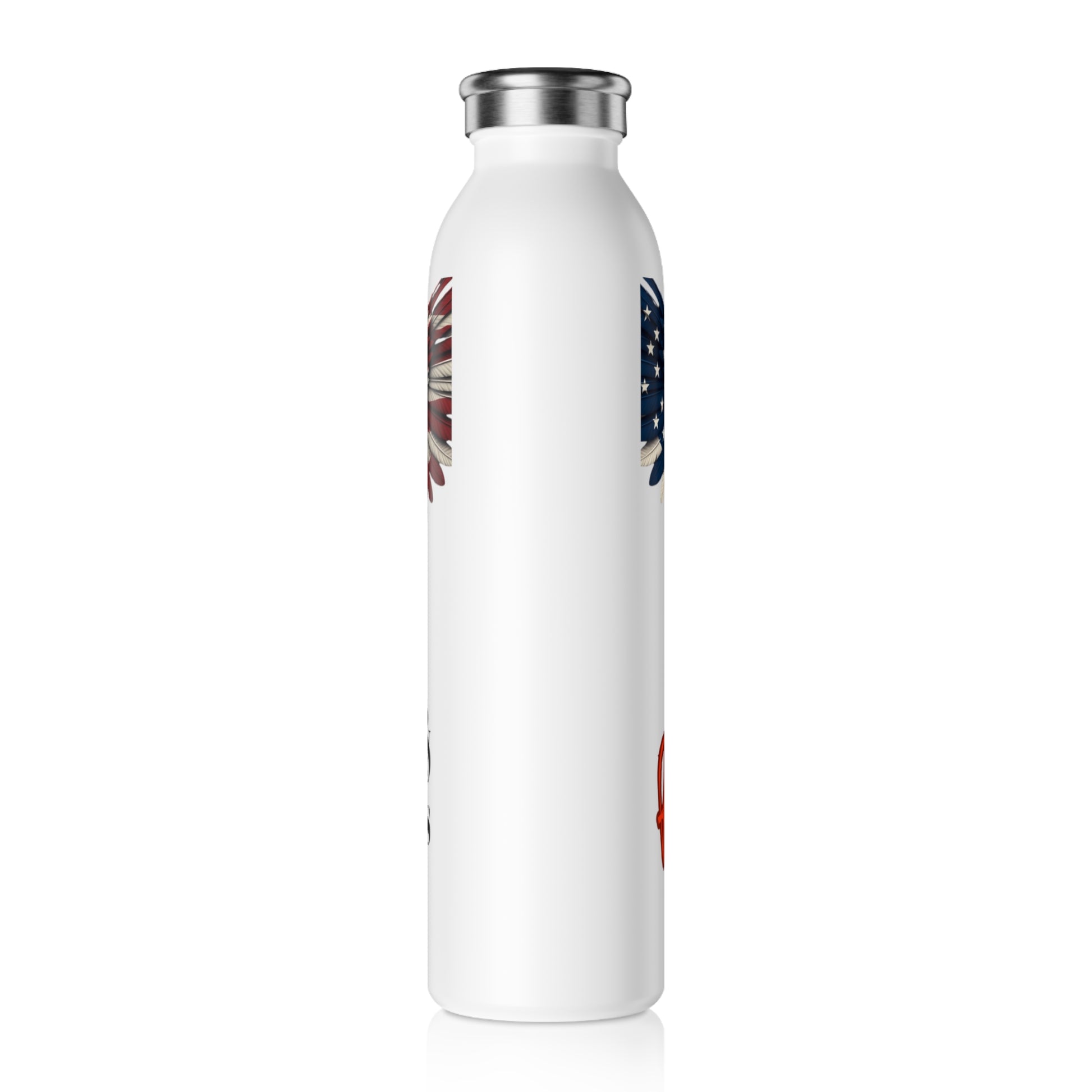 Red White & Badass Patriotic Eagle on a 20oz Stainless Steel Water Bottle