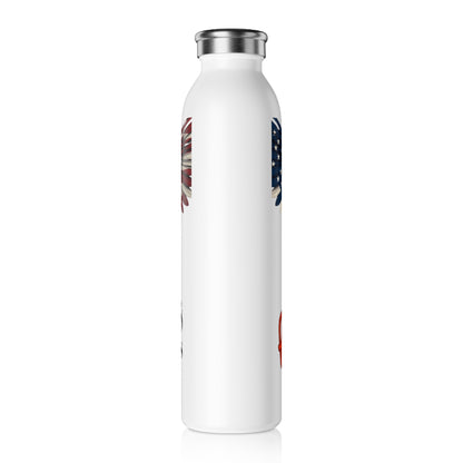 Red White & Badass Patriotic Eagle on a 20oz Stainless Steel Water Bottle