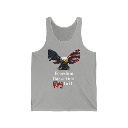 Freedom Has A Nice Ring To It Patriotic Eagle on a Premium Tank Top