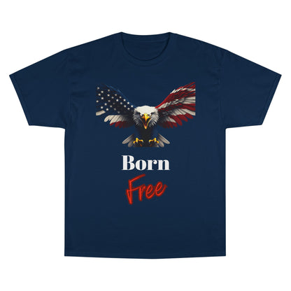Born Free Patriotic Eagle on a Champion T-shirt