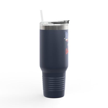 God Guns & Guts Patriotic Eagle on a 40oz tumbler