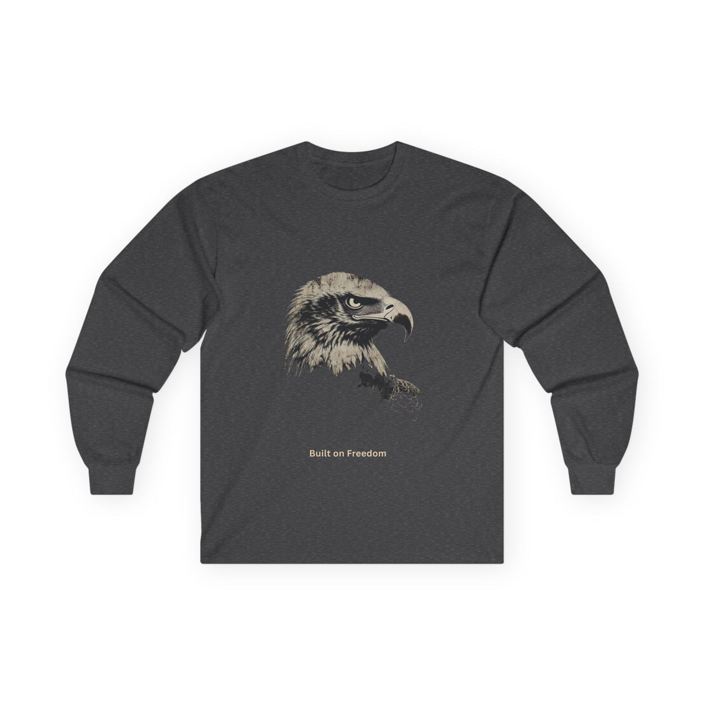 Built of Freedom text on a Long-Sleeve Tee