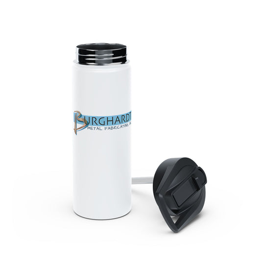 Burghardt Metal Fabricating, Inc., logo on a Stainless Steel Water Bottle