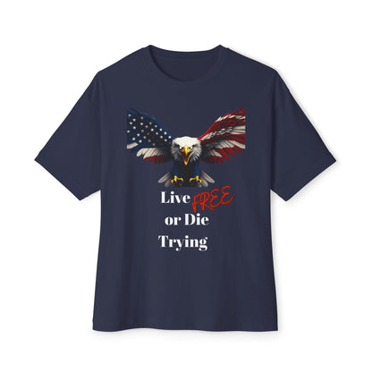 Live Free Or Die Trying Patriotic Eagle on a Premium Tee