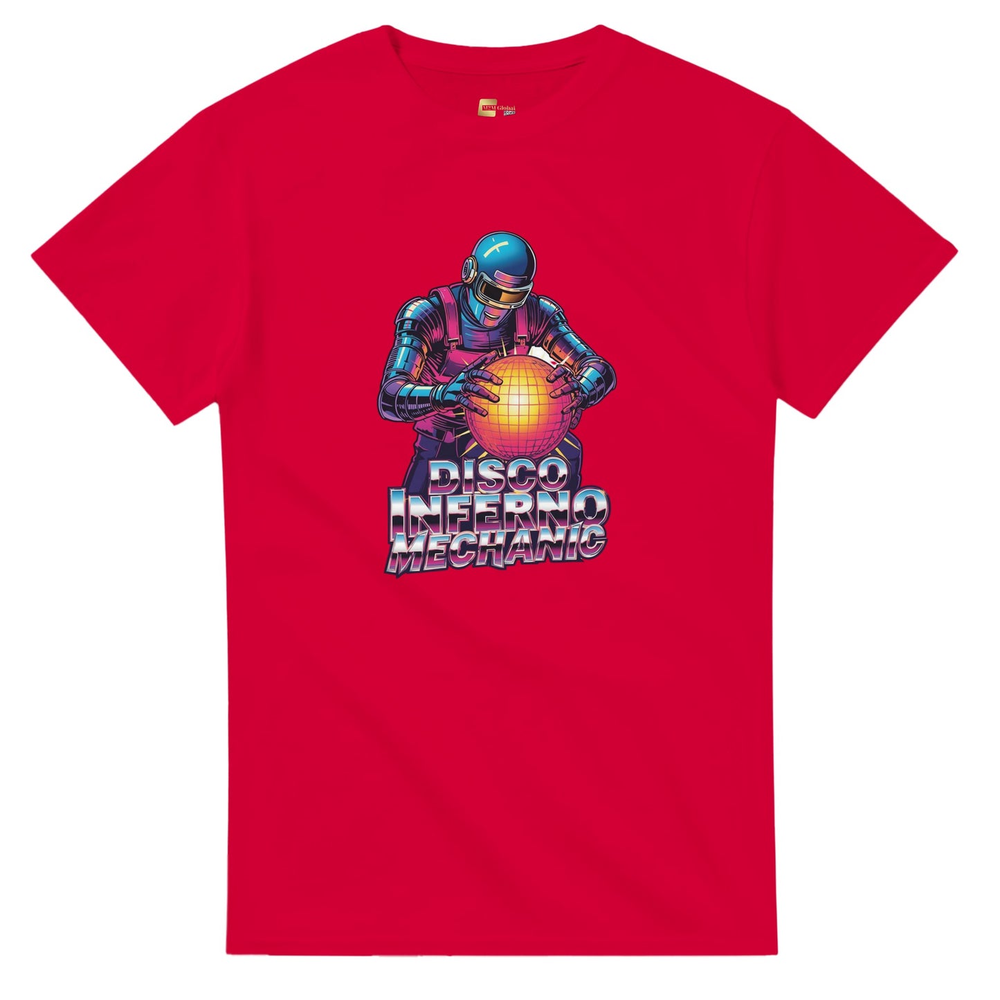 Disco Inferno Mechanic graphic design on a Heavyweight T-shirt