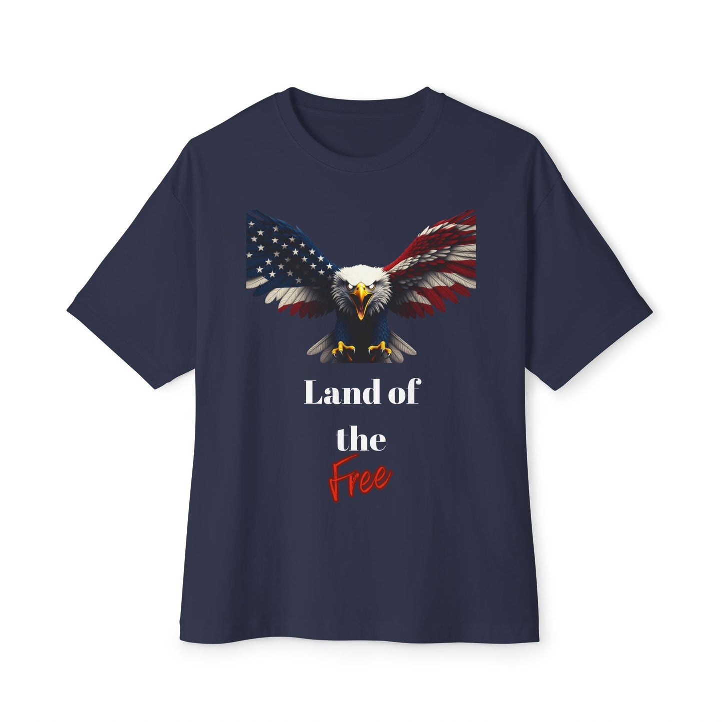 Land Of The Free Patriotic Eagle on a Premium Tee