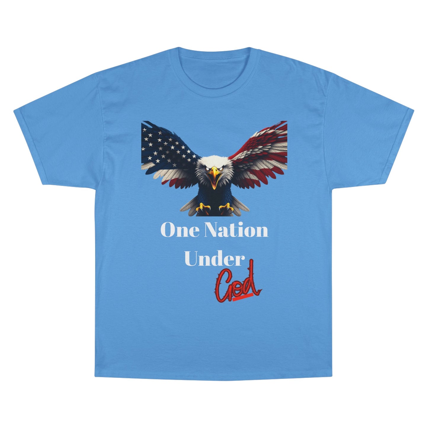 One Nation Under God Patriotic Eagle on a Champion T-shirt
