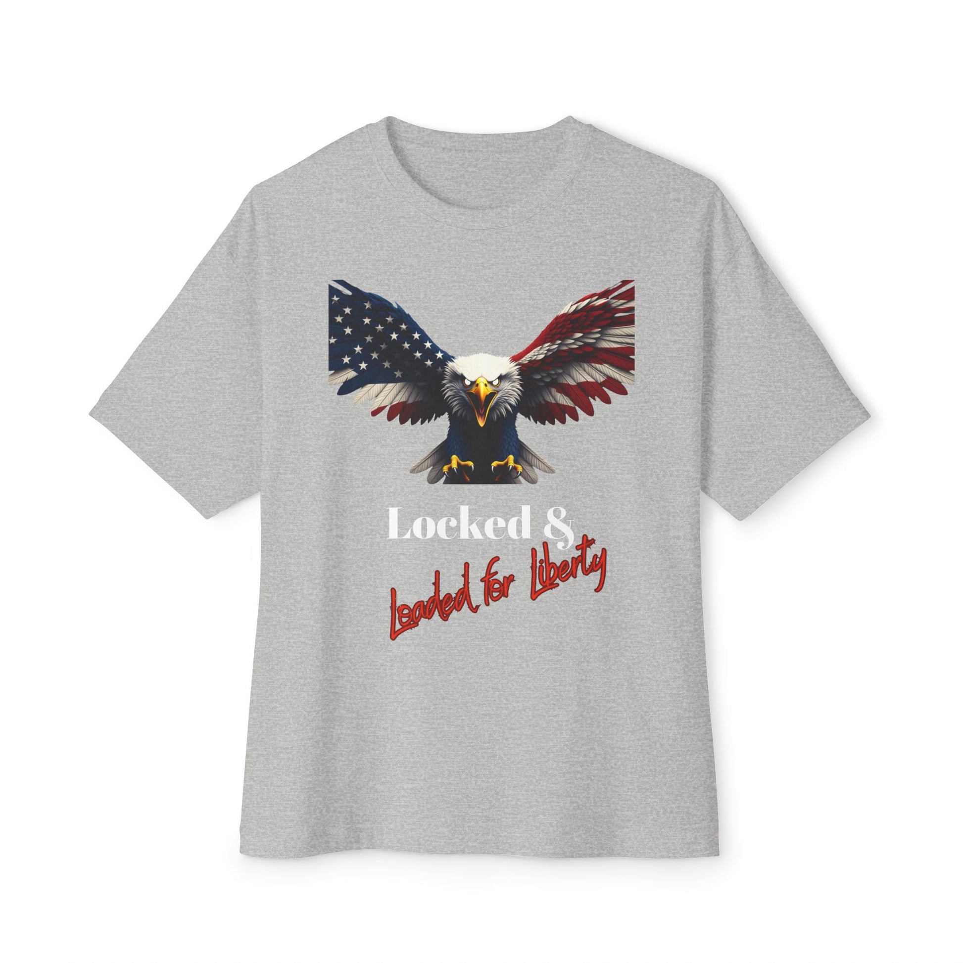 Locked & Loaded For Liberty Patriotic Eagle on a Premium Tee