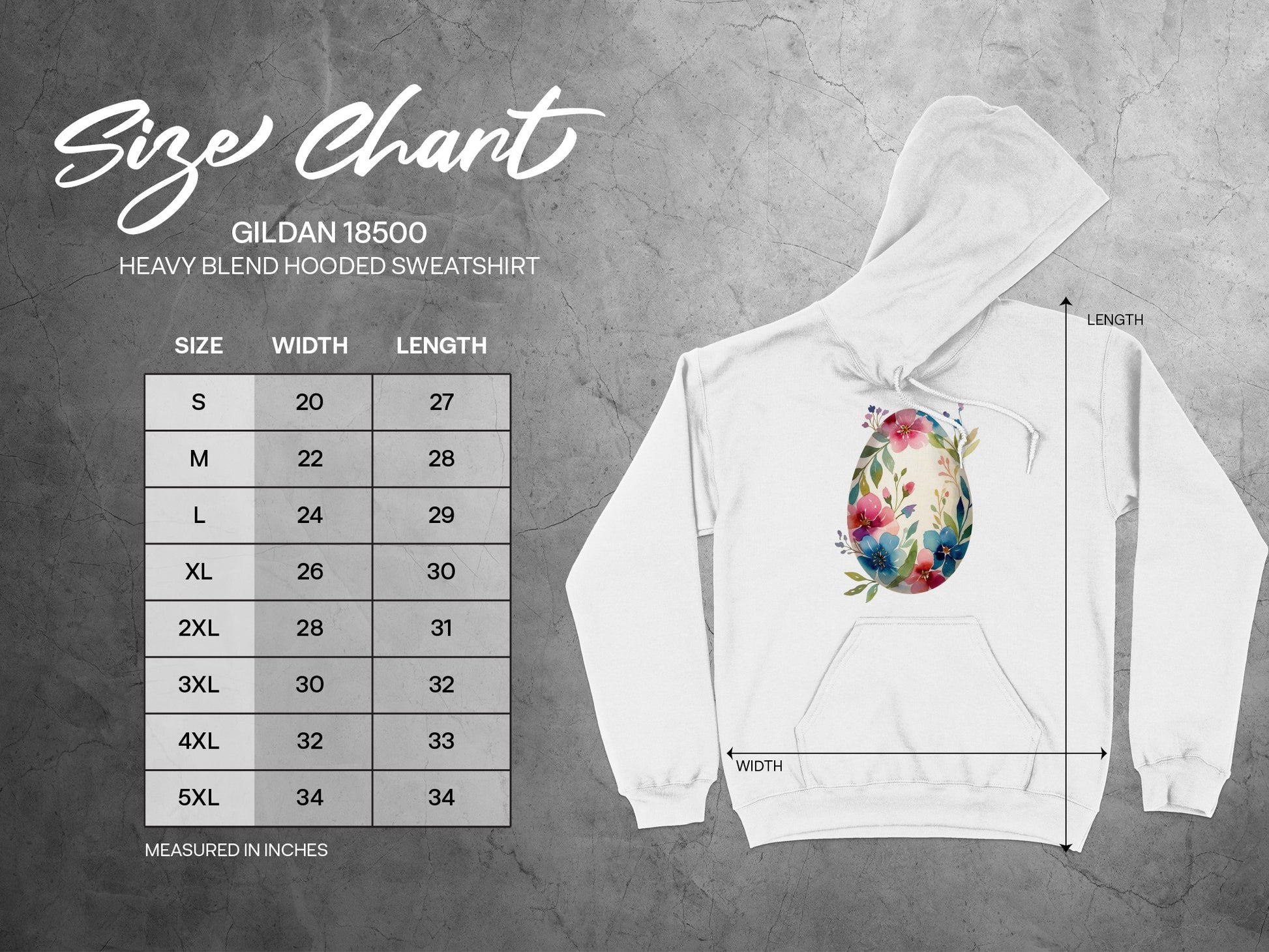Floral Egg Design Gildan 18500 Hooded Sweatshirt