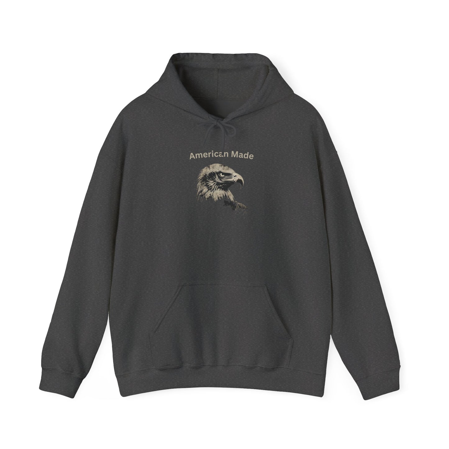 American Made text above an eagle head on a Pullover Hoodie