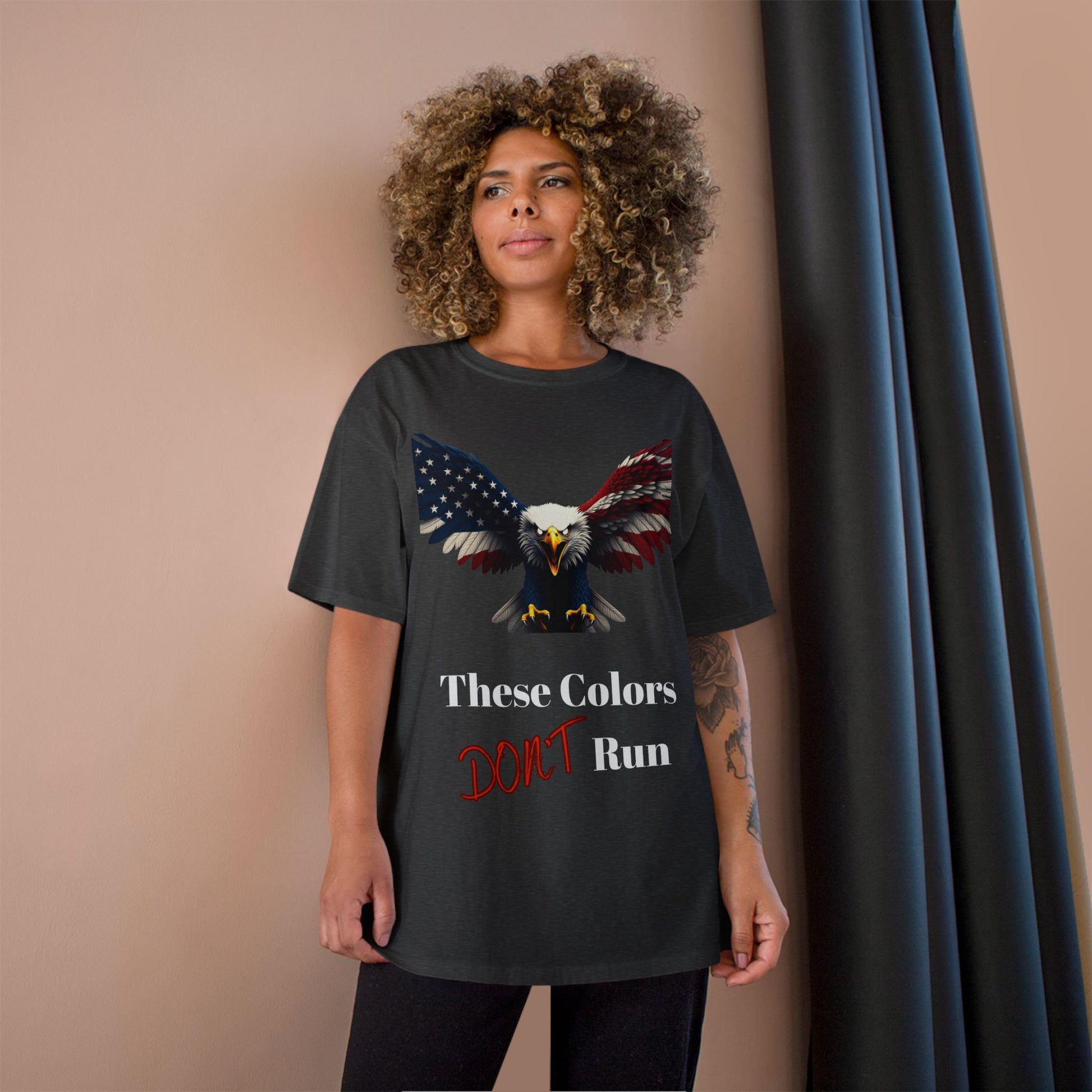 These Colors Don't Run Patriotic Eagle on a Champion T-shirt