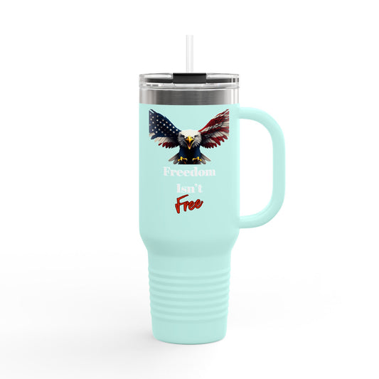 Freedom Isn't Free Patriotic Eagle on a 40oz tumbler