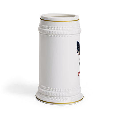 Stars & 2nd Amendment Rights Patriotic Eagle on a 22oz Ceramic Beer Stein