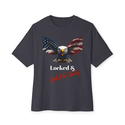 Locked & Loaded For Liberty Patriotic Eagle on a Premium Tee