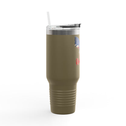 Red White & Badass Patriotic Eagle on a 40oz tumbler