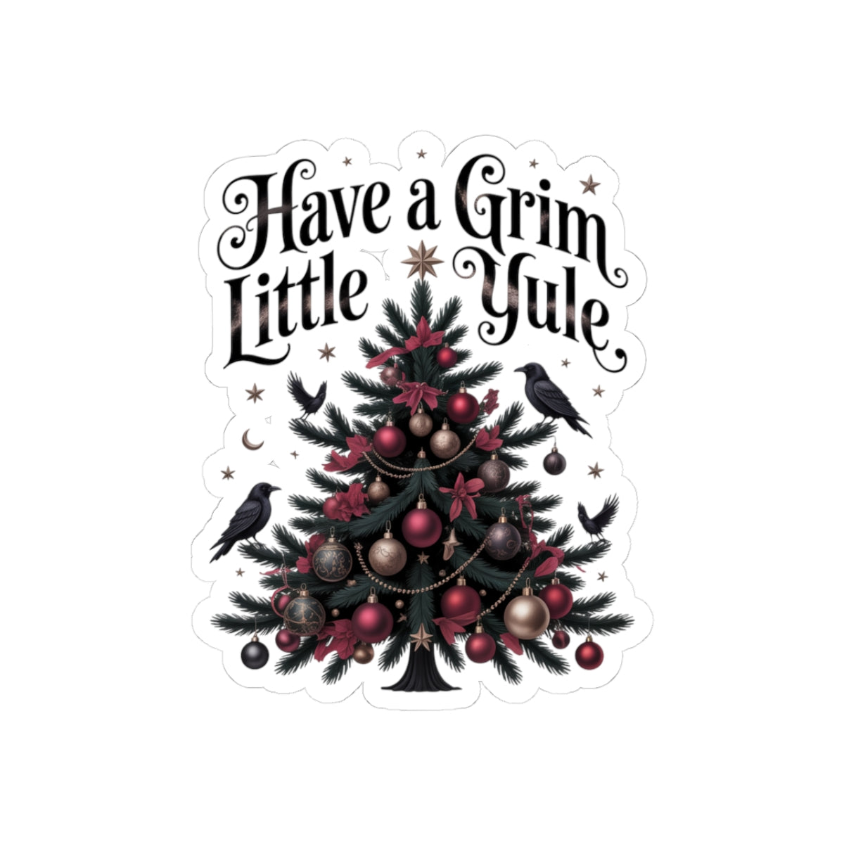 Have a Grim Little Yule on Kiss-Cut Stickers