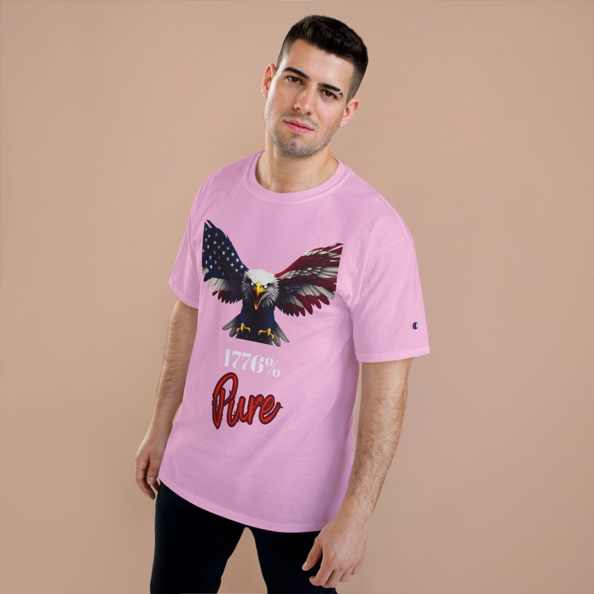 1776% Pure Patriotic Eagle on a Champion T-shirt