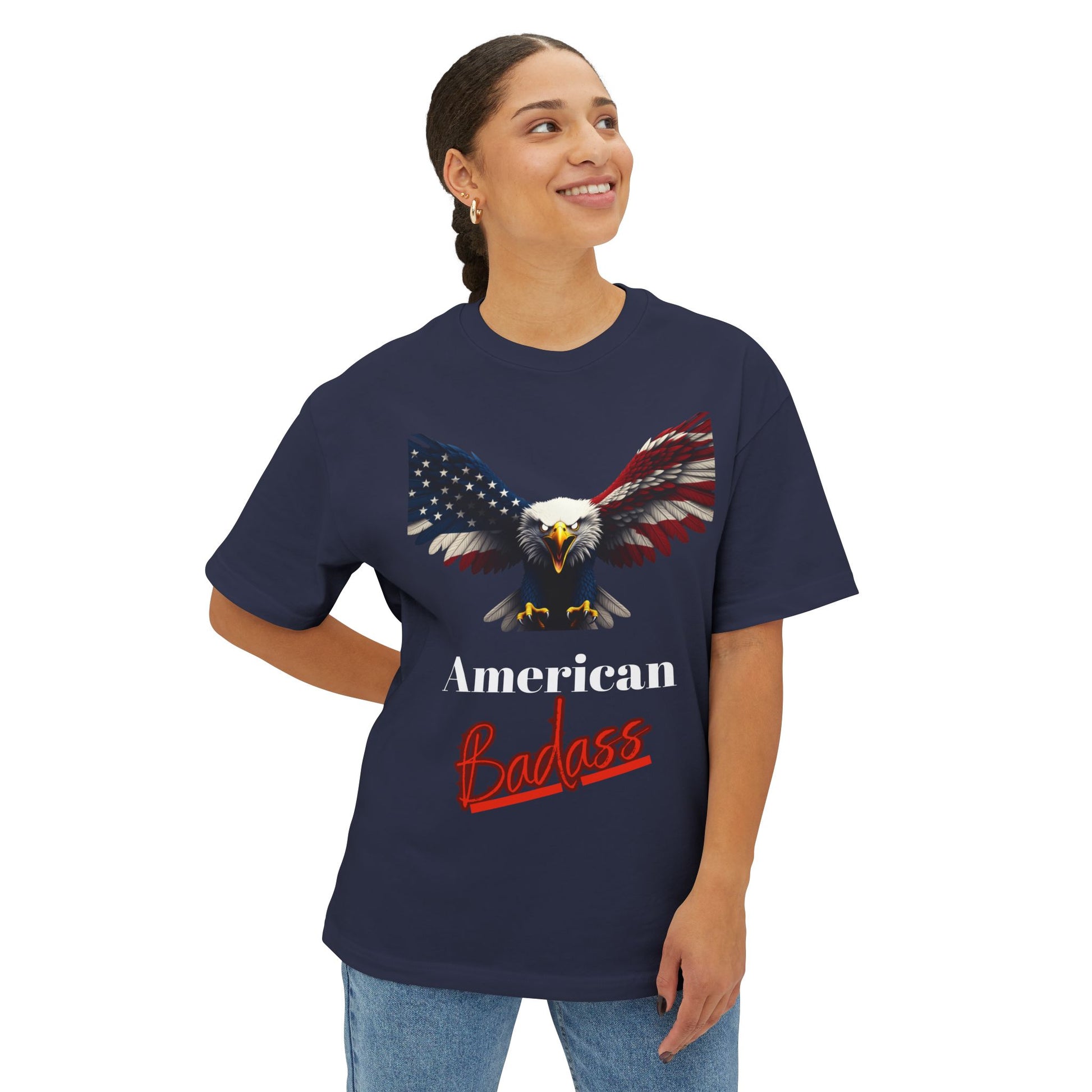 American Badass Patriotic Eagle on a Premium Tee
